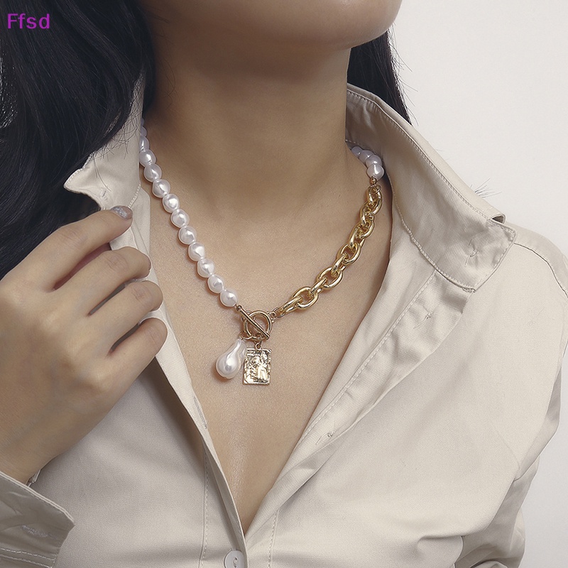 {Ffsd} Vòng Cổ Choker Phối Hạt Ngọc Trai Rỗng Thời Trang Làm Quà Tặng Cho Nữ