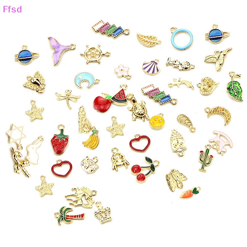 Bộ 50 Hạt Cườm Hình Chữ Ch Tráng Men Dùng Làm Trang Sức Thủ Công DIY