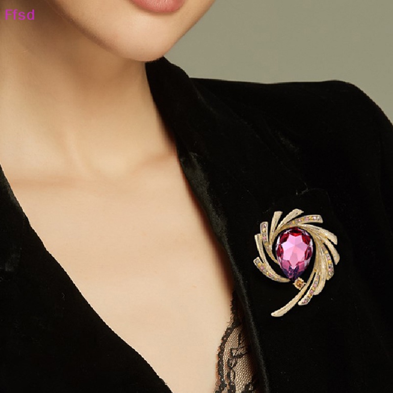 Ghim Cài Áo Đính Đá Pha Lê Nhẹ Nhàng Thanh Lịch Cao Cấp Cho Nữ {Ffsd} {Ffsd}