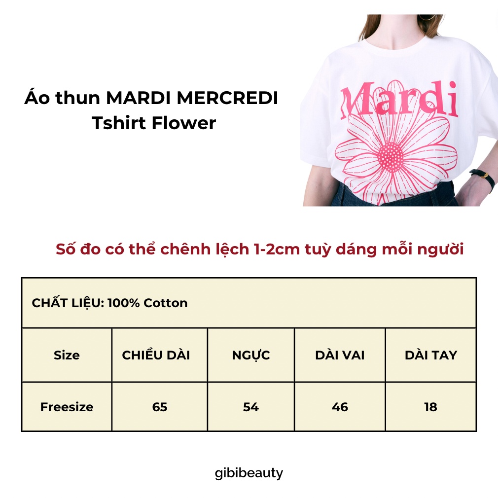 Áo thun MARDI MERCREDI Tshirt Flower