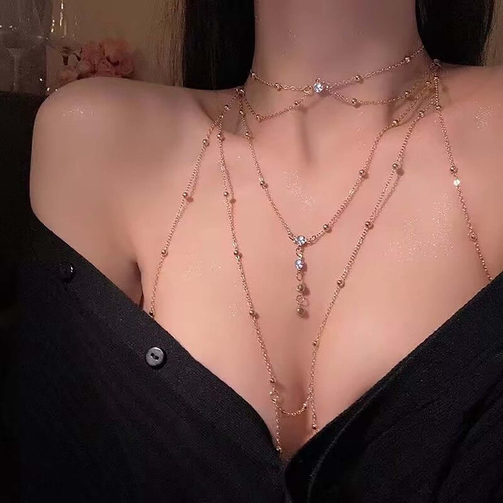 Vòng cổ Toàn Thân Tua Rua Đính Kim Cương Lấp Lánh Gợi Cảm Cho Nữ Phát Sóng Trực Tuyến Phổ Biến Trực Tuyến