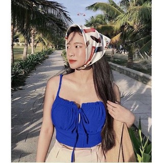 AC15 Áo croptop 2 dây rút có mút cá tính