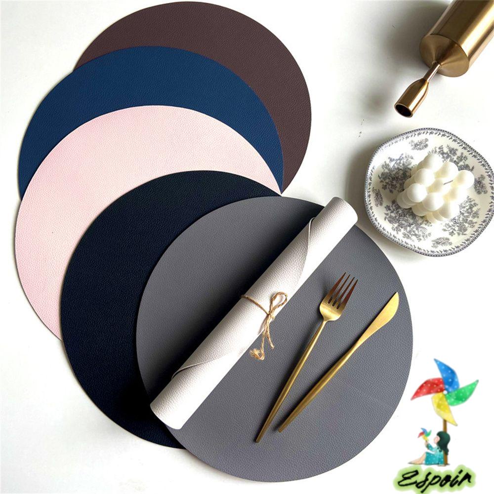 ESPO Bộ 2 Tấm Lót Bàn Ăn Bằng Da PU Chống Trượt / Thấm Nước / Dầu Mỡ Tiện