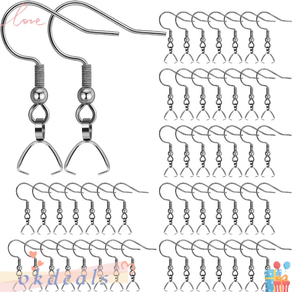 OKDEALS Móc Khóa Bằng Thép Không Gỉ Dùng Làm Bông Tai DIY