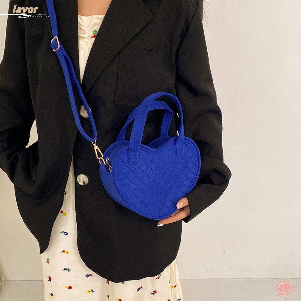 LAY Túi Đeo Chéo Bằng Vải Nỉ Đơn Giản Thời Trang Dành Cho Nữ