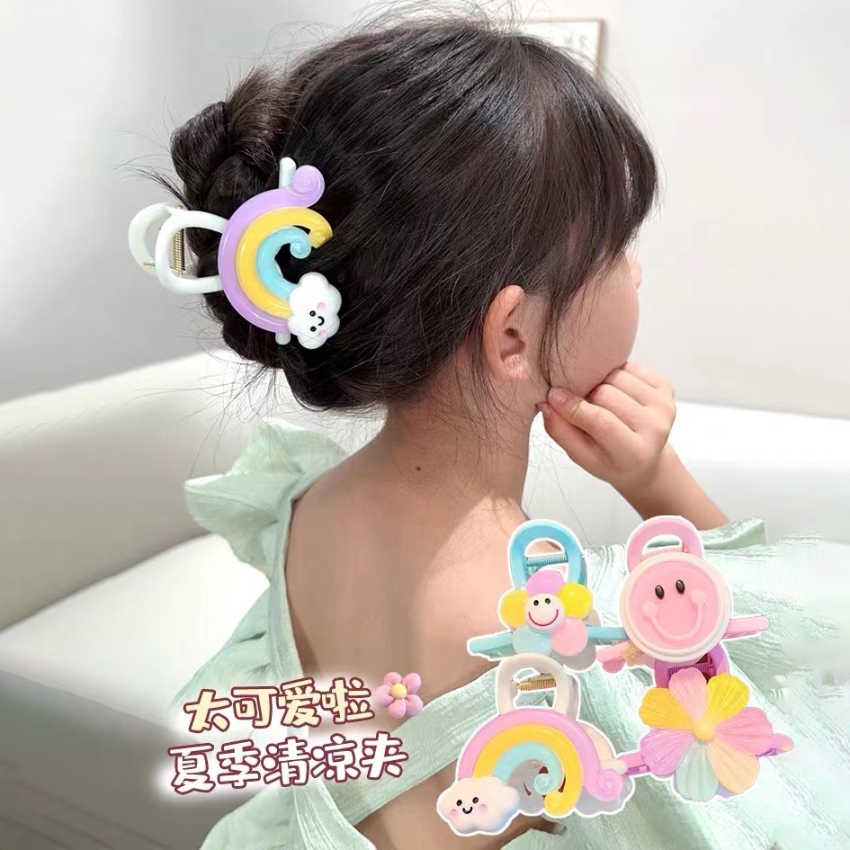 Kẹp Tóc Hình Cá Mập Đính Hoa Nhiều Màu Sắc Dễ Thương Cho Bé Gái
