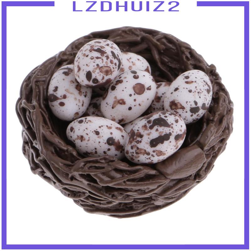 Mô Hình Trứng Tổ Chim Trang Trí Tiểu Cảnh Tỉ Lệ 1: 12