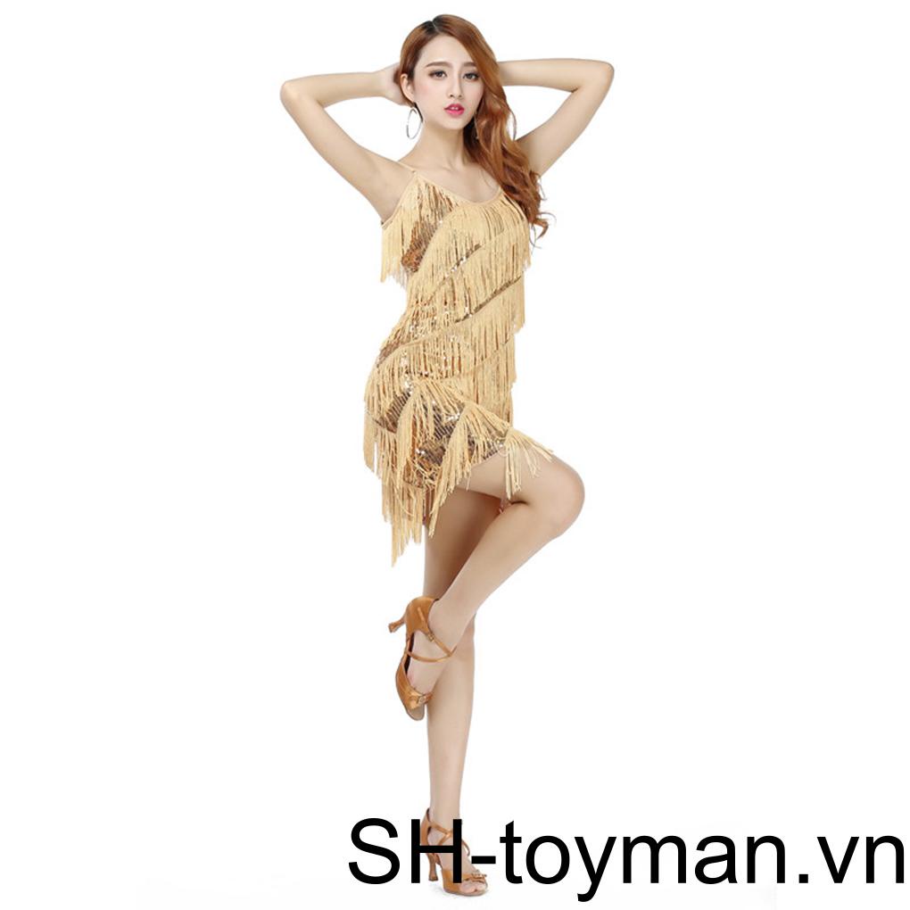 Đầm Khiêu Vũ Latin PhốI Tua Rua Xinh XắN