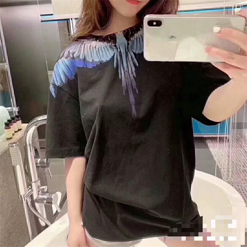 Ma-rc-lo- BEL-ONG Áo Thun Tay Ngắn Cánh Xanh Nhiều Màu Sắc Thời Trang Xu Hướng Đường Phố Chất Lượng Cao