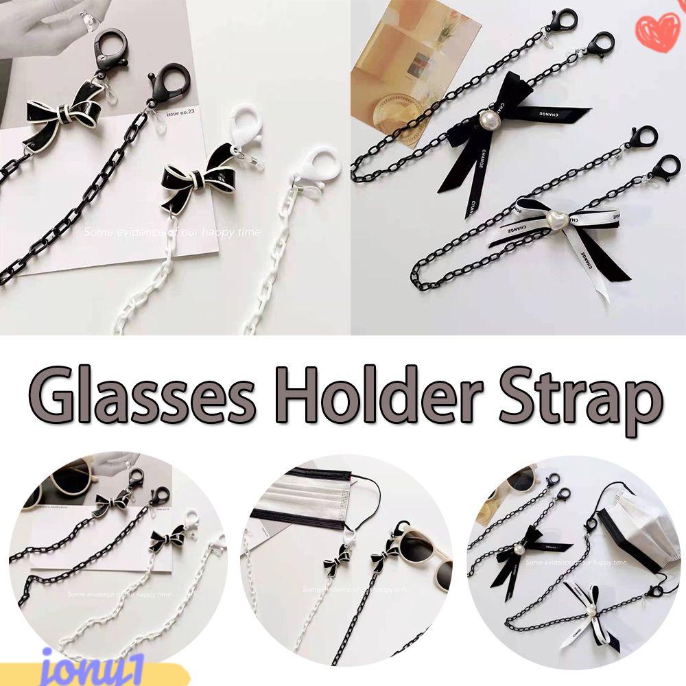 JONYE Dây Đeo Giữ Tai Nghe / Dây Cáp Bằng Acrylic Hình Nơ Màu Trắng Đen Thời Trang