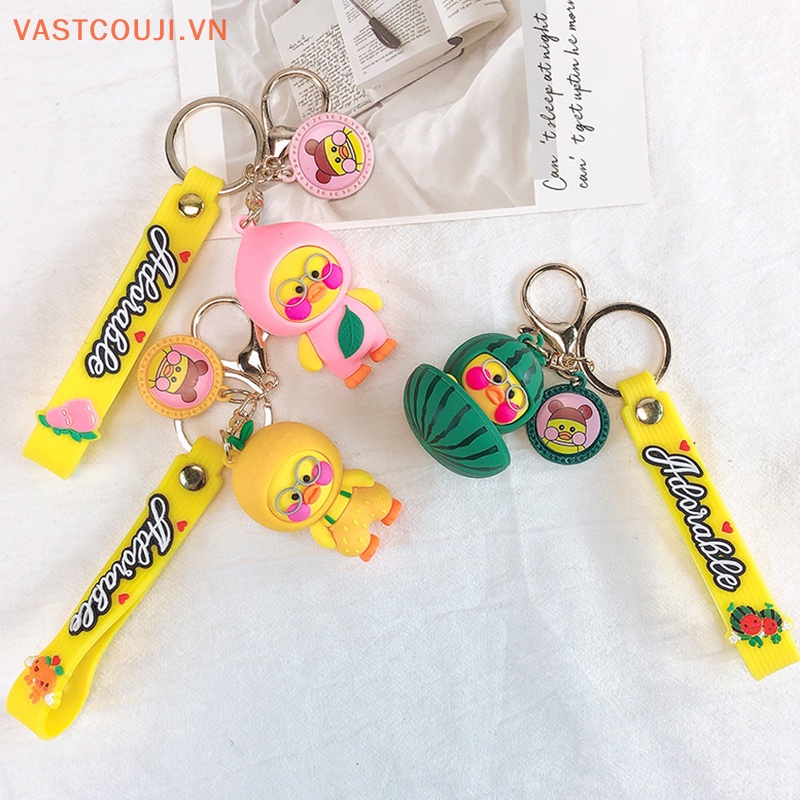 Móc Khóa Hình Vịt Trái Cây Vui Nhộn Dễ Thương