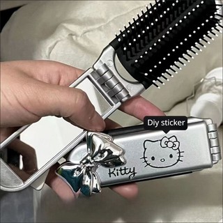 New Cartoon Big Two Dog Portable Folding Air Bag Comb Girl New Cat Portable Makeup Mirror Dual Purpose Mirror Comb Jewelry