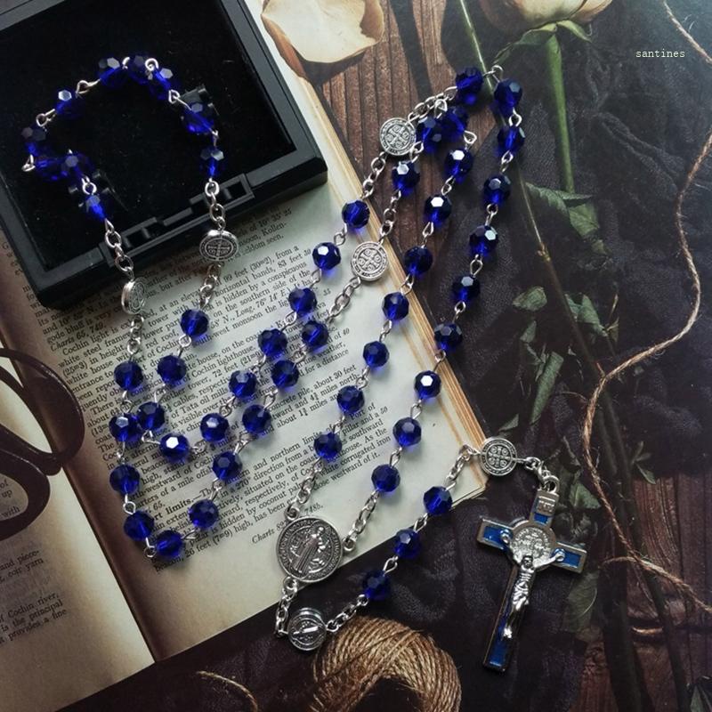 Vòng cổ Chuỗi Hạt Ngọc Trai Mặt Thánh Giá Đức Mẹ Mary Rosary Cho Nữ