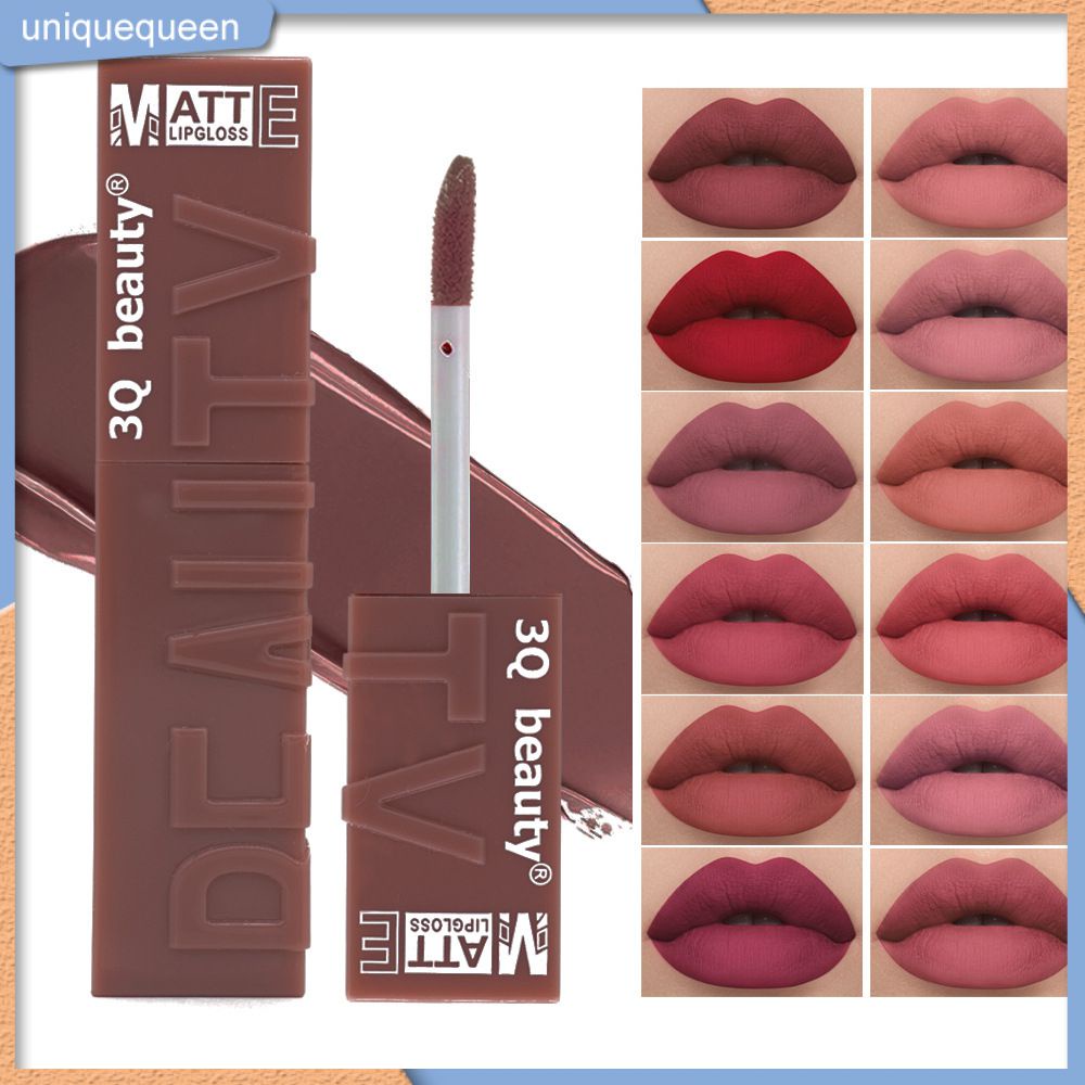 3q Beauty Lip Gloss Không Dính Cốc Cố Định Màu Lip Men Naked Color Liquid Lipstick uni