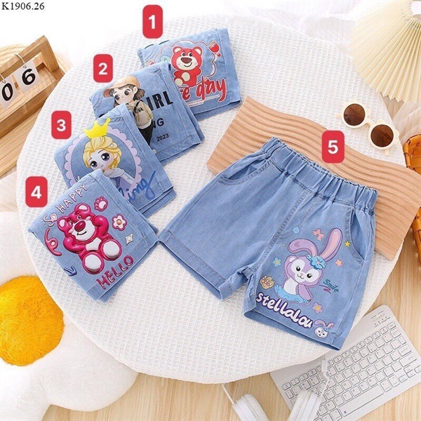 quần short jean họa tiết HH