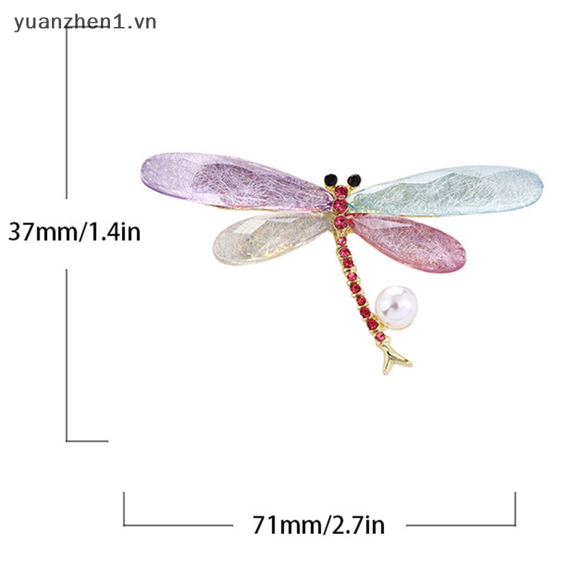 Ghim Cài Áo Hình Chuồn Chuồn Đính Đá Nhiều Màu Sắc