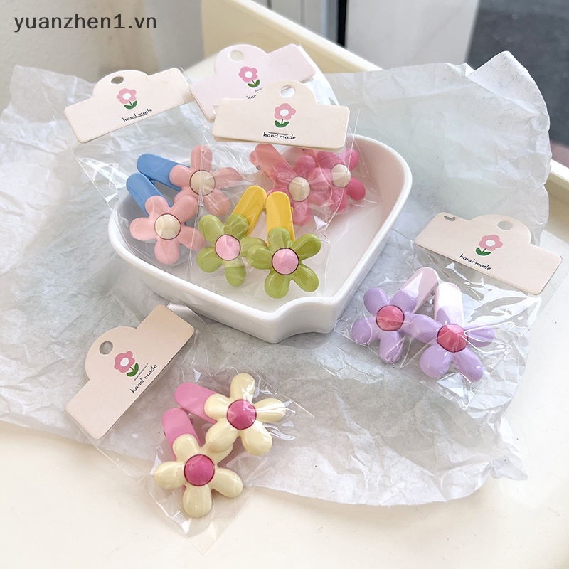 Set 2 Kẹp Tóc Hình Hoa Phong Cách Vintage Dễ Thương Cho Nữ