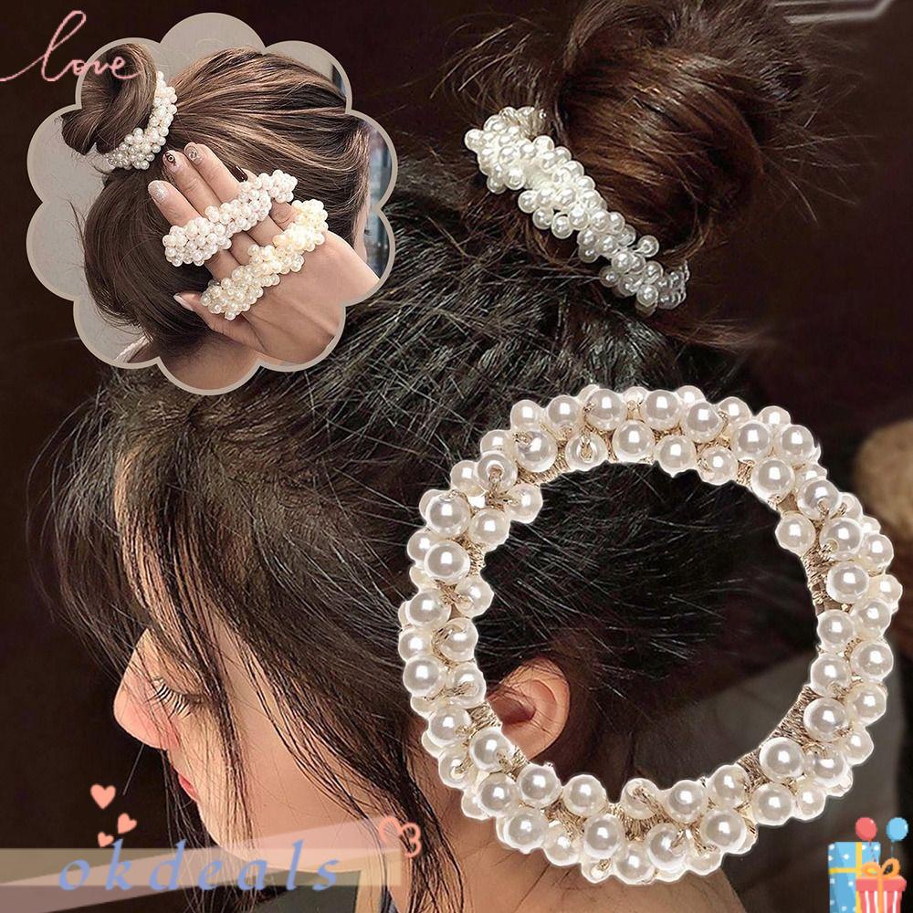 OKDEALS Set 5 Dây Cột Tóc Co Giãn Nhiều Màu Sắc Đầy Cá Tính