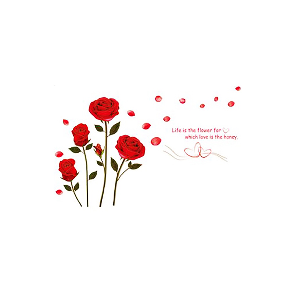 Miếng Dán Tường Trang Trí Hình Hoa Hồng DIY