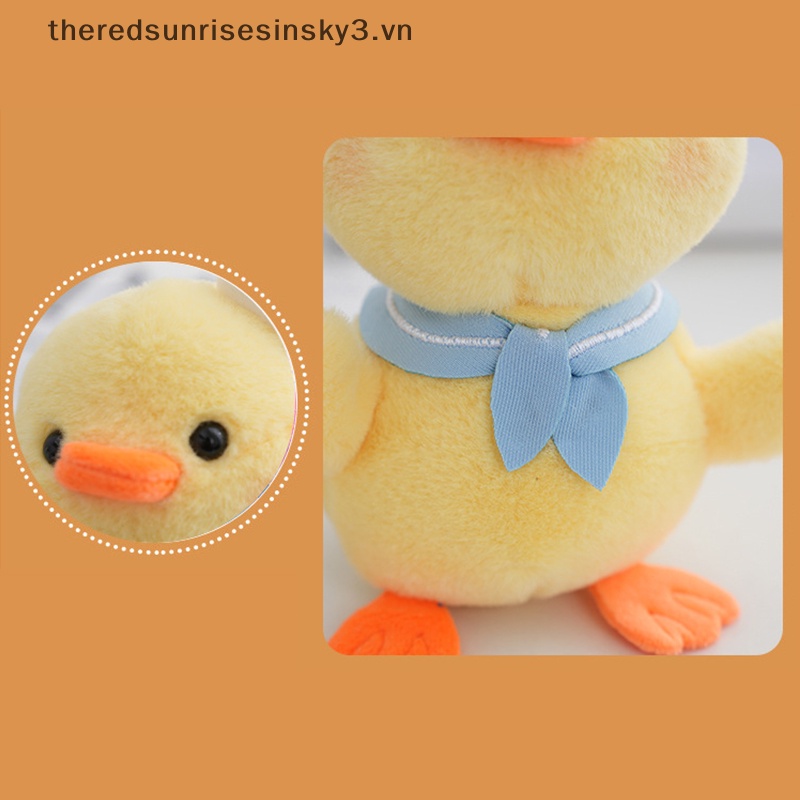 Móc Khóa Hình Chú Vịt Đội Mũ Thủy Thủ Mặt Trăng Nhồi Bông Mềm Dễ Thương