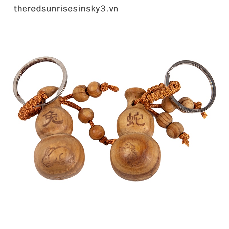 # # Móc Chìa Khóa Bằng Gỗ Đào Quả Bầu Nhỏ Phong Cách Trung Hoa Cổ Điển Thời Trang Trang Trí Nhà Cửa