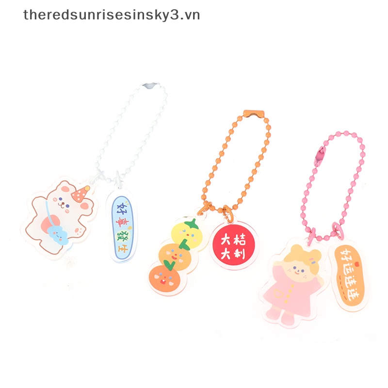 Móc Khóa Acrylic Trong Suốt Họa Tiết Hoạt Hình Phong Cách Hàn Quốc Dành Cho Bạn Nữ