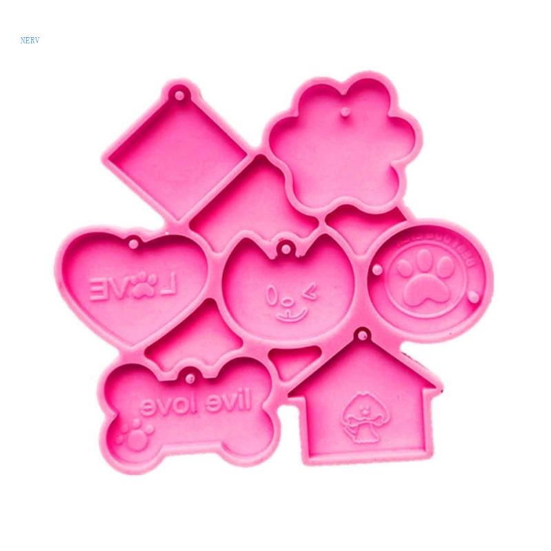 Khuôn Silicone Hình Vuông / Xương Chó Làm Móc Khóa DIY