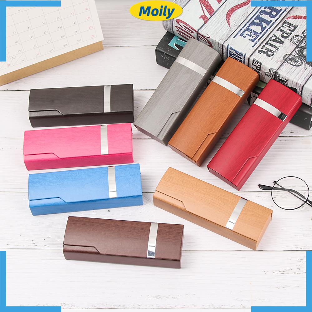 MOILYVN Hộp Đựng Bảo Vệ Mắt Kính Hình Chữ Nhật Vân Gỗ Mới
