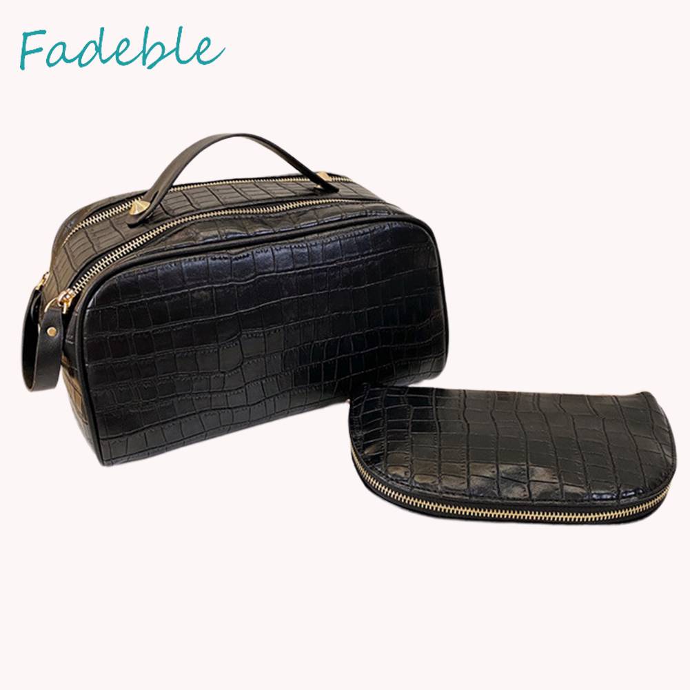 Set 2 Túi Đựng Mỹ Phẩm Bằng PU Sức Chứa Lớn Tiện Dụng Cho Nữ