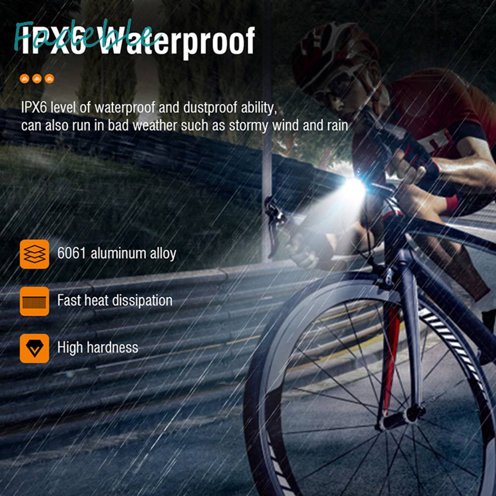 Đèn Pha 900LM LED TYPE-C 1000mAh IPX6 Chống Nước Có Thể Sạc Lại Cho Xe Đạp