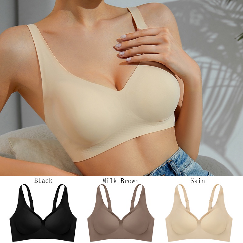 Áo Ngực jelly Không Gọng Không Đường May Cỡ Lớn Thoải Mái Thoáng Khí Cho Nữ