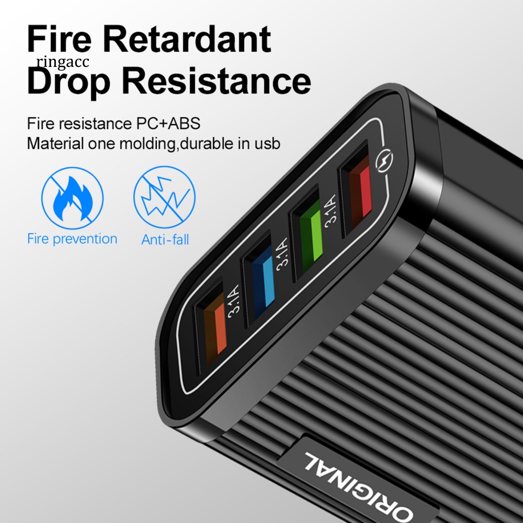 Tẩu Sạc Nhanh 4 Cổng USB Cho Điện Thoại