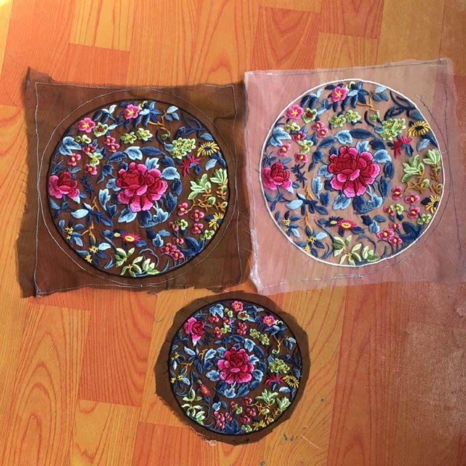 Miếng Lưới Trong Suốt Màu Trắng Xanh Dùng Để Thêu Trang Trí Quần Áo