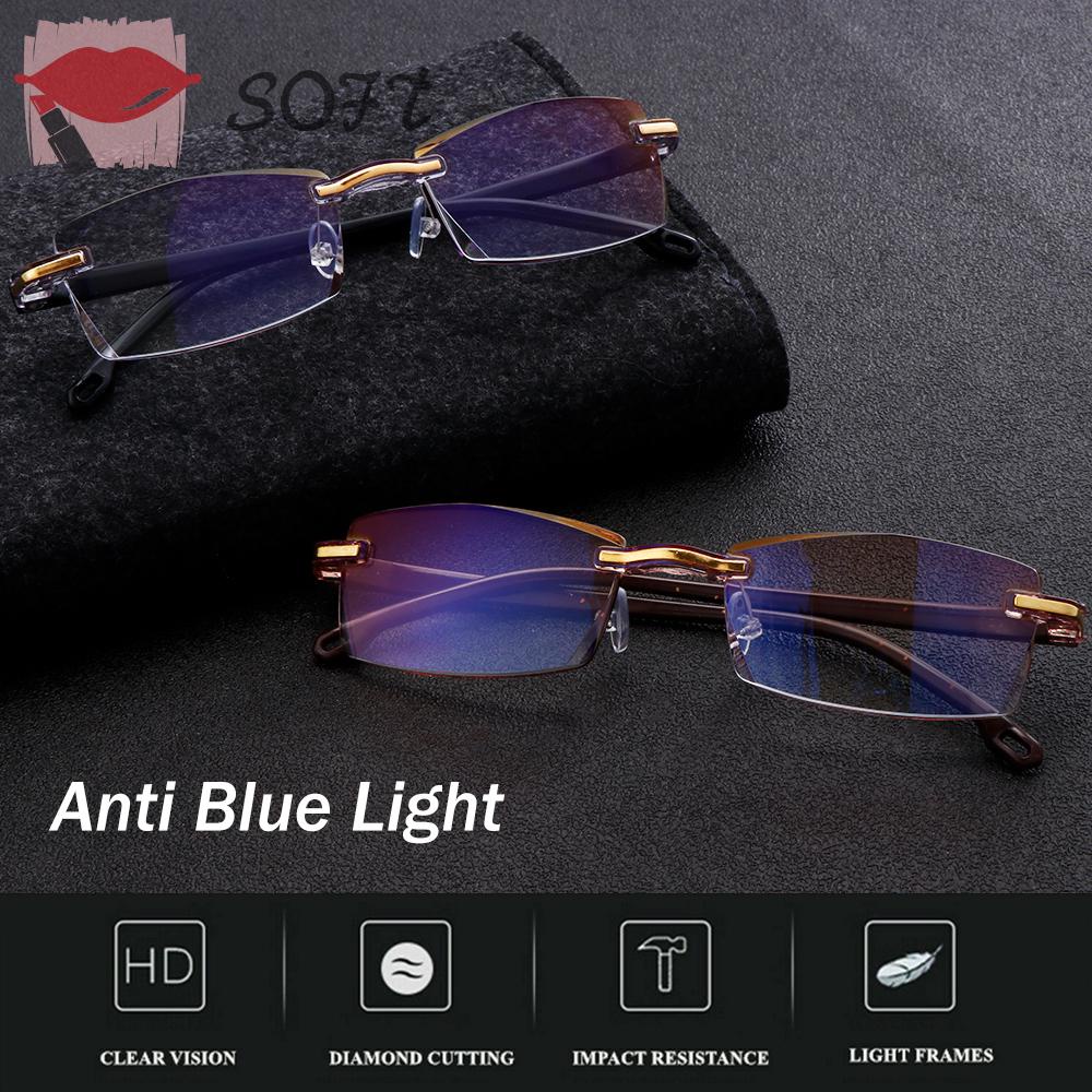 SOFTNESS Kính Đọc Sách Unisex Không Viền Dành Cho Chơi Game Presbyopia