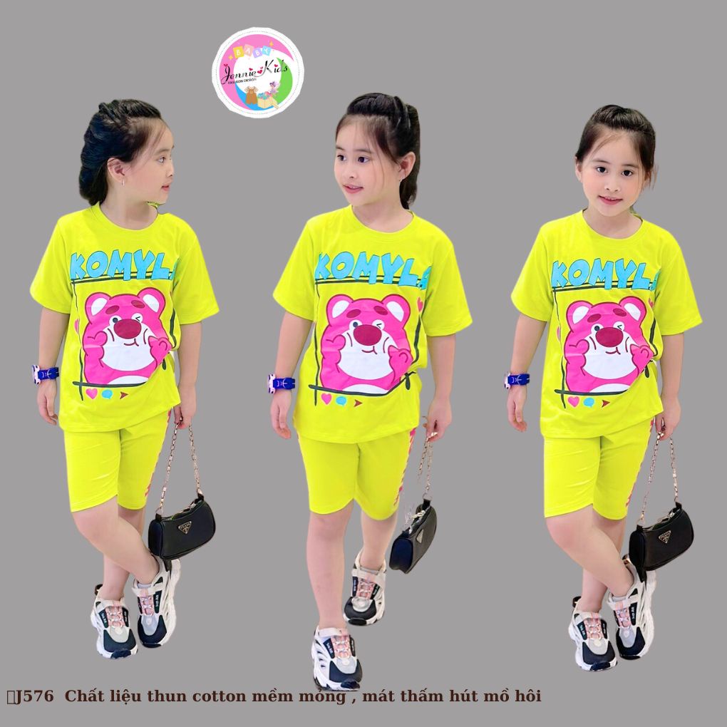 10-22kg Bộ ngố bé gái thun cotton 4 chiều mềm mát Jenniekids J577
