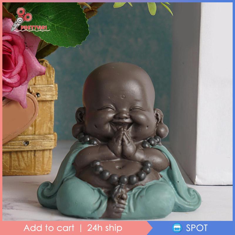 Tượng Phật Cười May Mắn Màu Nâu Đáng Yêu Trang Trí Nhà Cửa