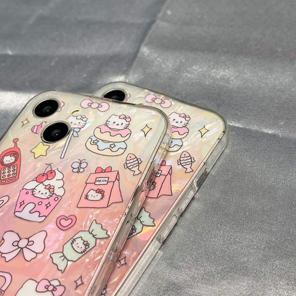 Ốp Điện Thoại TPU Mềm Chống Sốc Hình Hello Kitty Màu Laser Cho IPhone 11 12 13 14 Pro Max