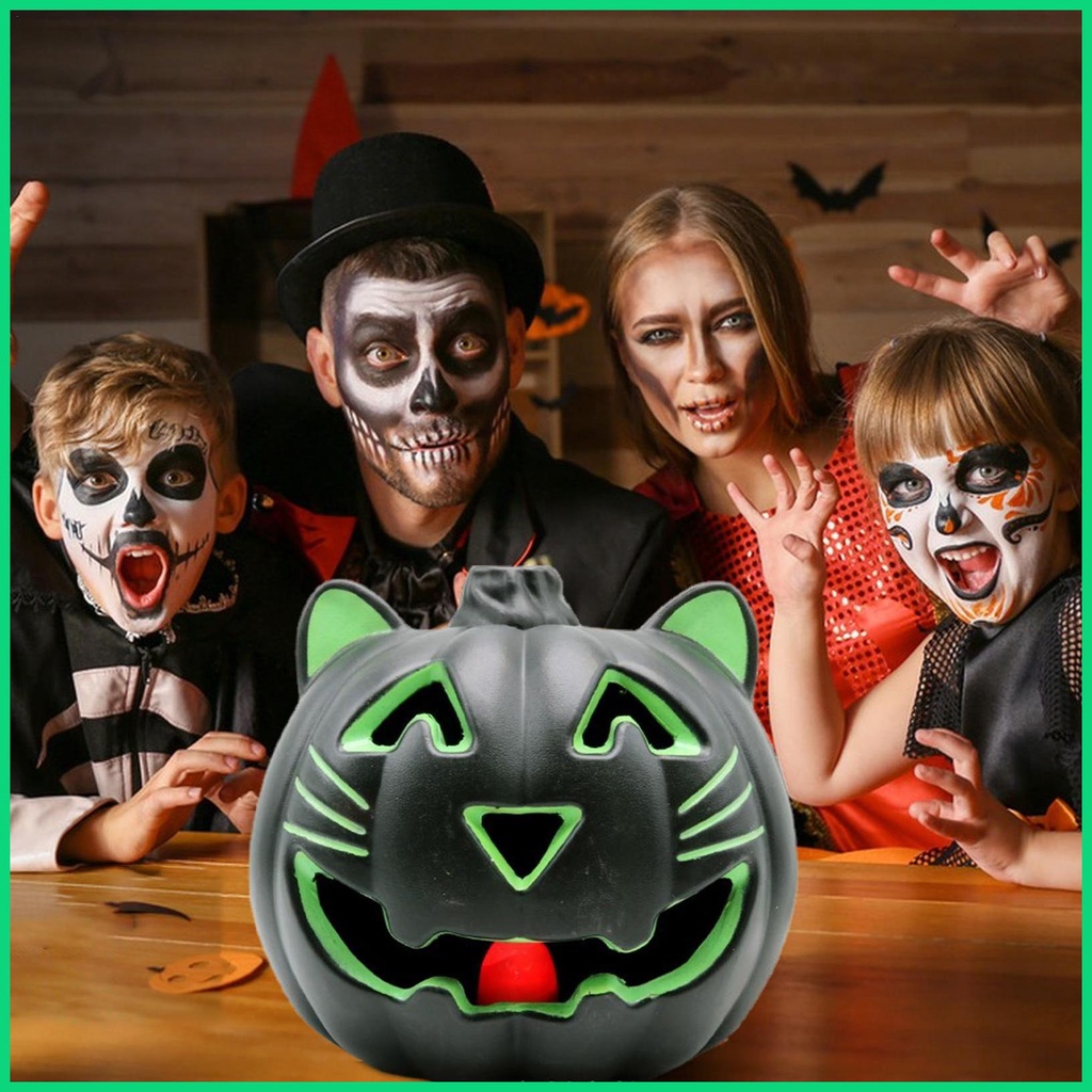 Đèn LED Hình Bí Ngô Halloween Dễ Thương Chạy Bằng Pin Dùng Trang Trí Ban Công