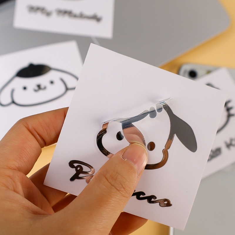 Sticker Bế Nhãn PVC Nhãn Dán Bình Nước Laptop Điện Thoại Bề Mặt Kim Loại Nhân Vật Hoạt Hình Sanrio Kuromi Melody Cute