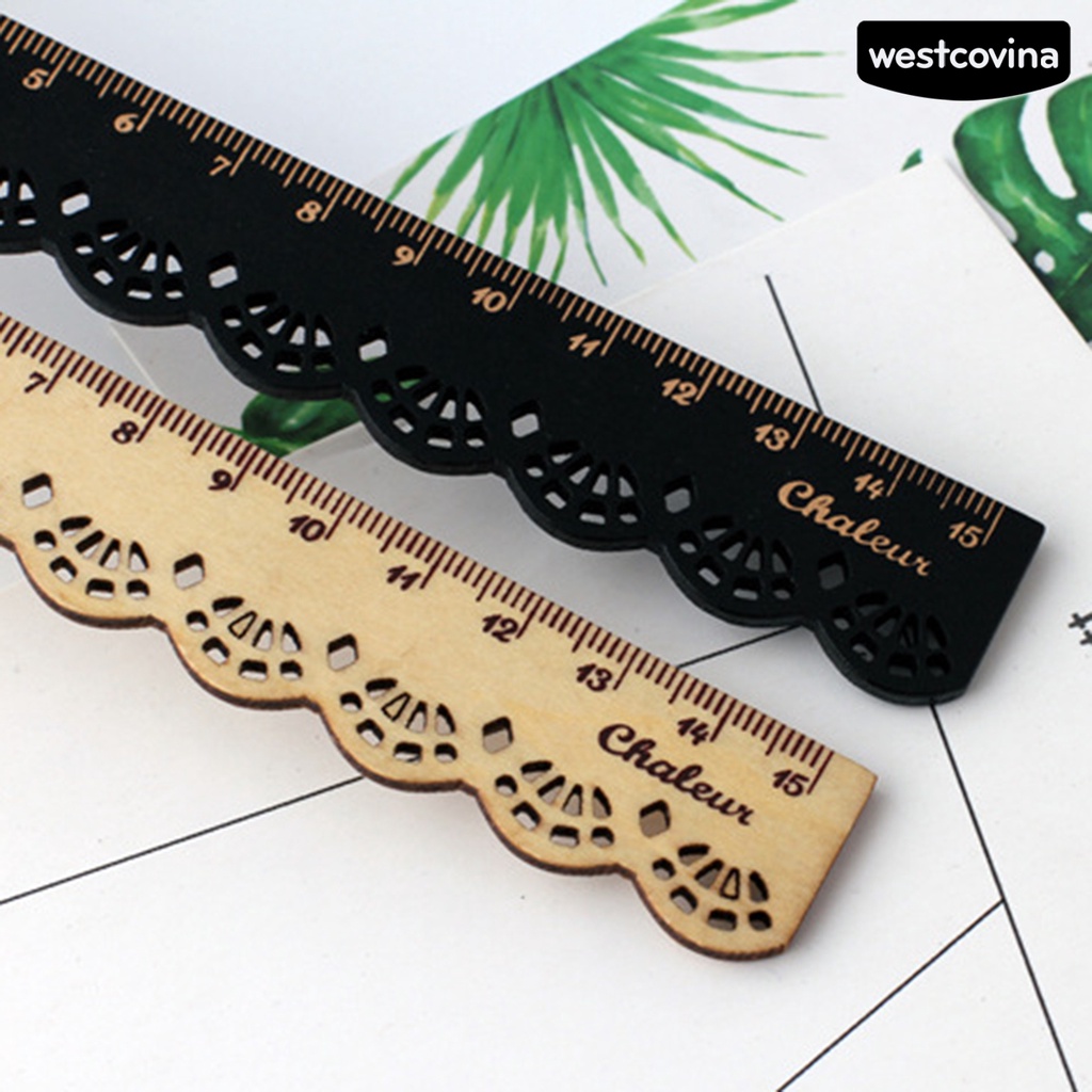 [WSTN] [WSTN]✎Set 2 Thước Gỗ Đo Lường Trong Suốt Thiết Kế Ren Cổ Điển Ngọt Ngào Cho Học Sinh