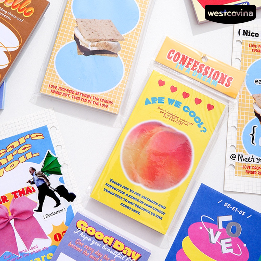 [WSTN]✎Set 90 Tấm Giấy Ghi Chú Họa Tiết Lá Dày Dặn Phong Cách Hàn Quốc