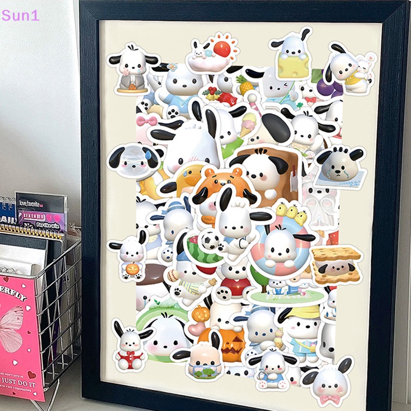 Sun1 &gt; 60 Nhãn Dán Hoạt Hình Cún Pochacco Dễ Thương Trang Trí Vali Laptop Điện Thoại DIY