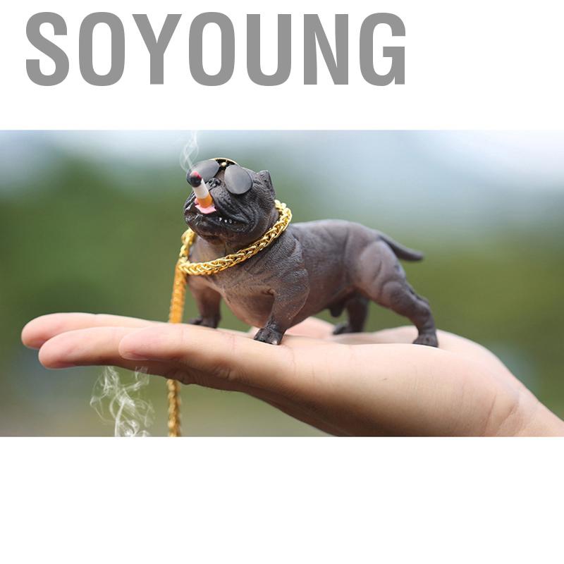 Soyoung Dog Figurine Resin Simulated Exquisite Cute Statue Car Interior Decoration Dashboard Ornament
