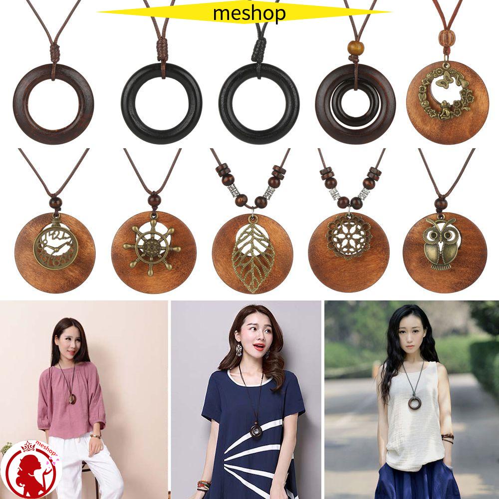 ME Vòng cổ Mặt Gỗ Thời Trang Dành Cho Nữ