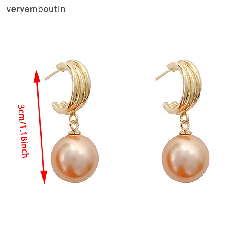 Bông Tai Ba Ống Đính Ngọc Trai Nhân Tạo Màu Hồng Phong Cách Hàn Quốc Ngọt Ngào Thời Trang Cho Nữ