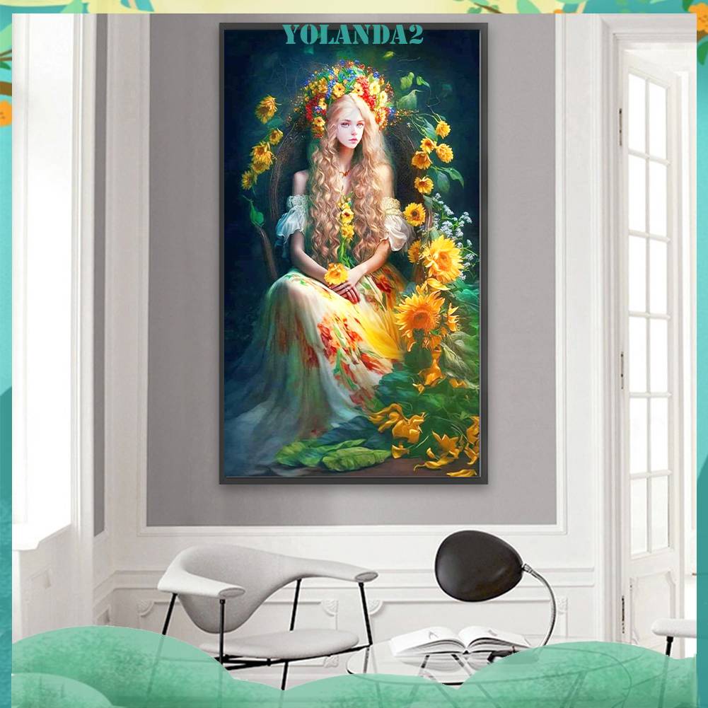 Tranh Đính Đá Kim Cương Toàn Bộ 5D DIY Hình Vẽ Người Phụ Nữ Trang Trí Nhà Cửa
