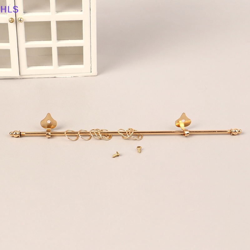 Bộ Rèm Cửa Sổ Kim Loại Mạ Vàng Tỷ Lệ 1: 12 Dùng Trang Trí Nhà Búp Bê