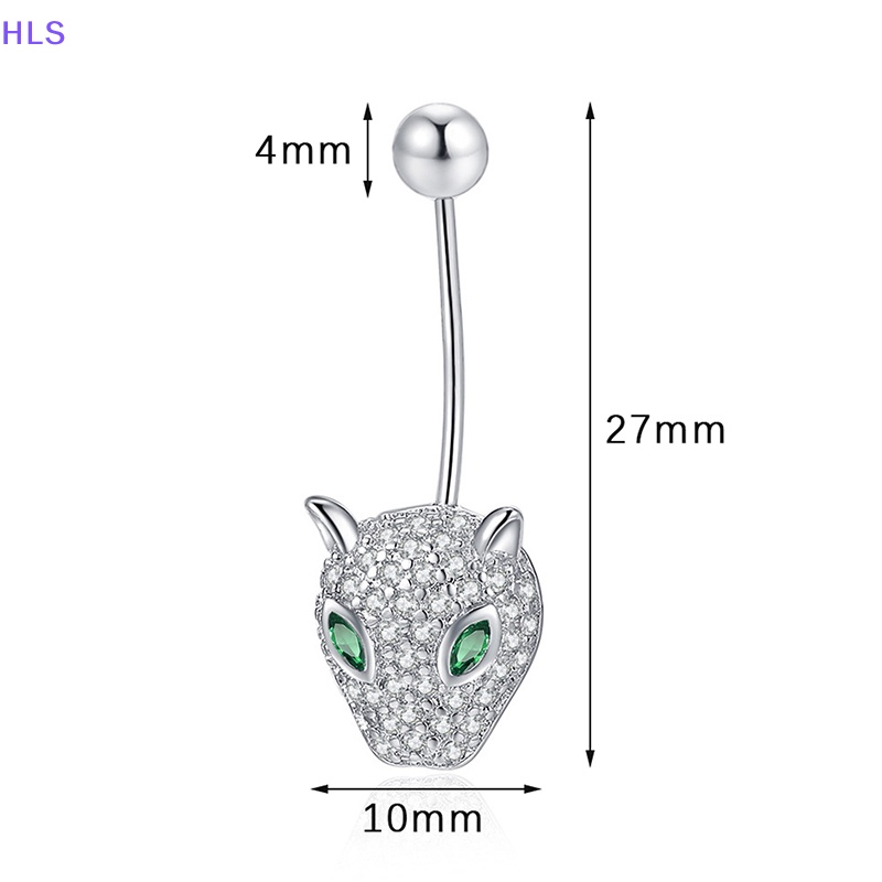 Khuyên Rốn Họa Tiết Da Báo Đính Đá Zircon Thời Trang