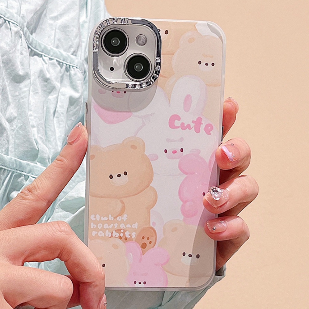 Ốp Điện Thoại TPU Dẻo Họa Tiết Hoạt Hình Gấu / Thỏ Dễ Thương Chống Sốc / Bụi Bẩn Cho IPhone 14 13 12 11 Pro Max X XR 8 7 Plus