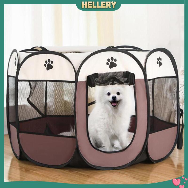 Lều Hình Bát Giác Trọng Lượng Nhẹ Gắn Cửa Có Thể Gấp Gọn Cho Thú Cưng Chó Mèo Thỏ